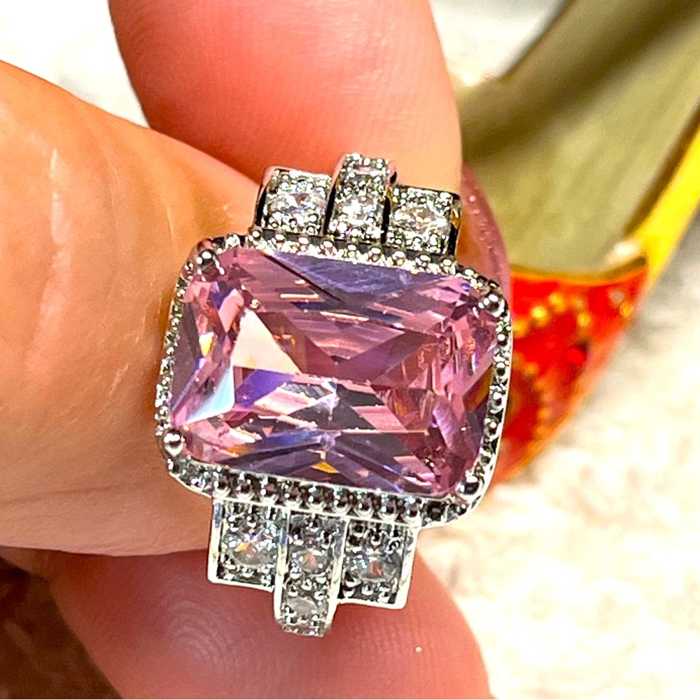 Sterling and pink rhinestone ring NWOT-gorgeous